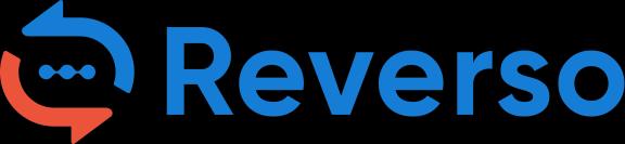 The Reverso Context logo, which has revolving blue and red arrows with 3 dots in the middle next to Reverso in blue letters