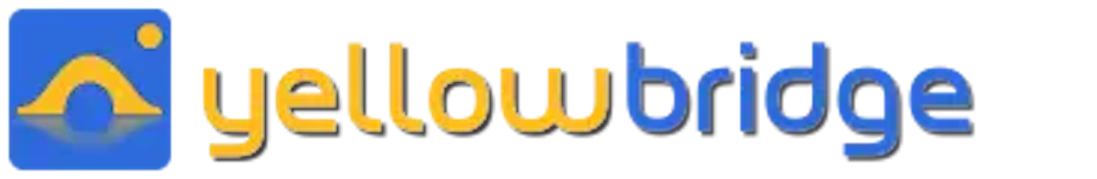 The logo for Yellowbridge, a yellow bridge on a blue background