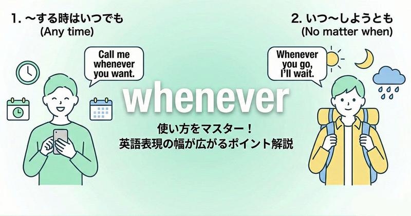 英語の「whenever」のイメージ