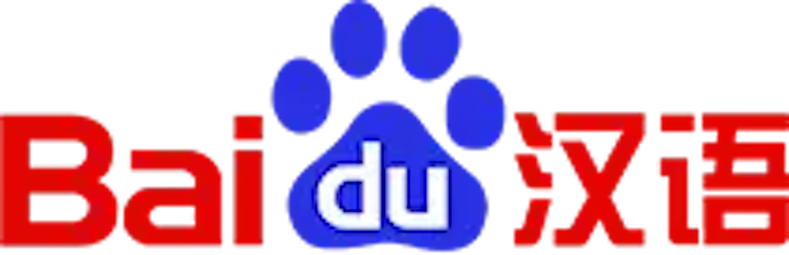 The icon for Baidu, which has a blue paw print surrounded by red text.