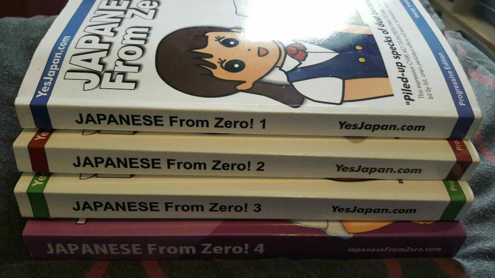 A photo of the cover of the Japanese from Zero textbook series.