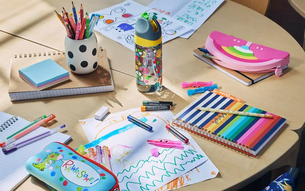 Útiles escolares en inglés: pencil, eraser, binder y más - Banner