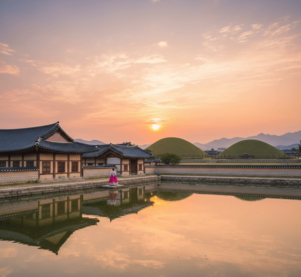 Cinematic view of Korea nearing sunset.