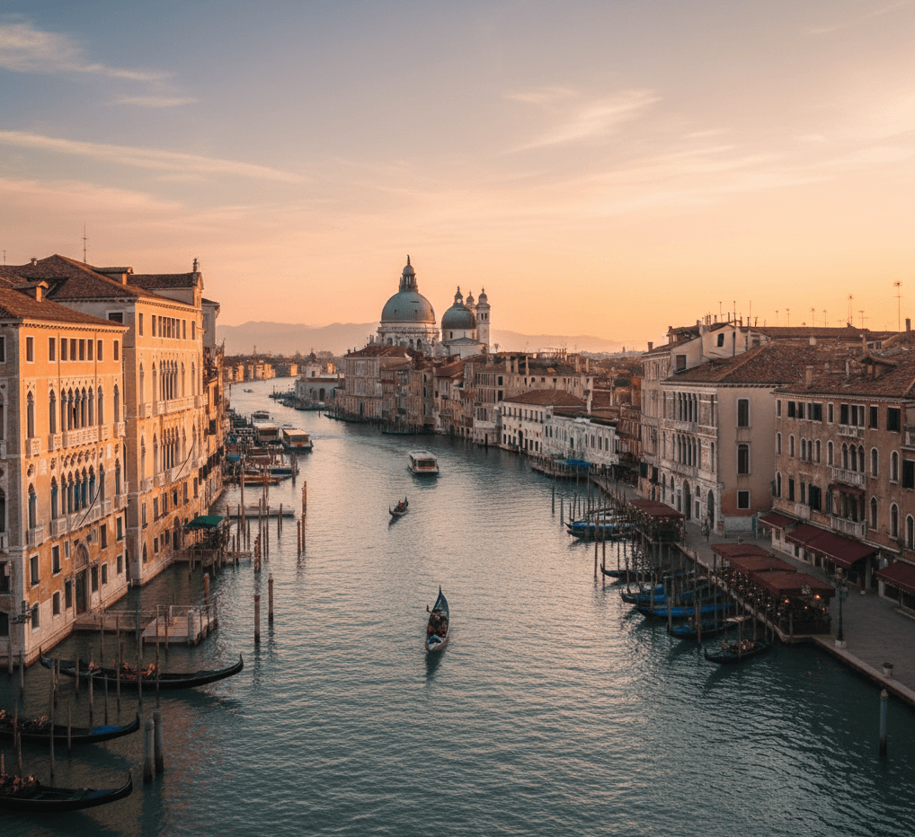 Aerial view of a city in Italy.