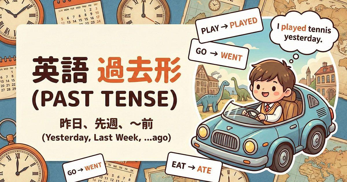 英語の過去形を説明している図