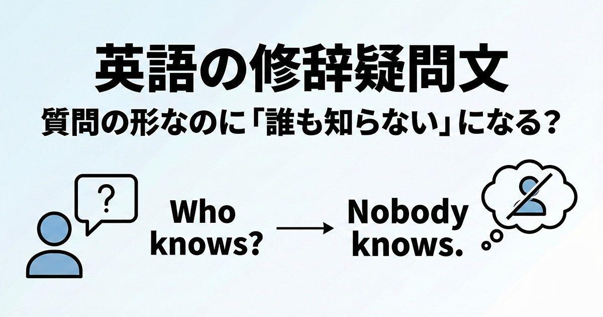 英語の修辞疑問文の種類を説明している図