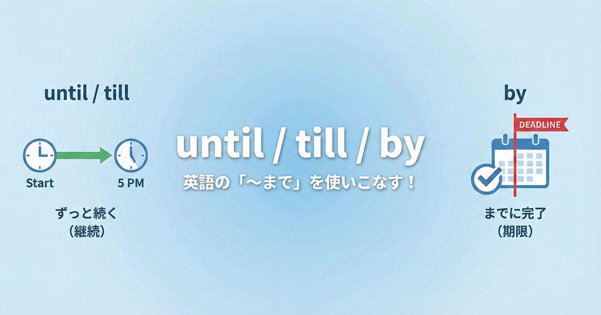 英語のuntil / till / byを説明している図