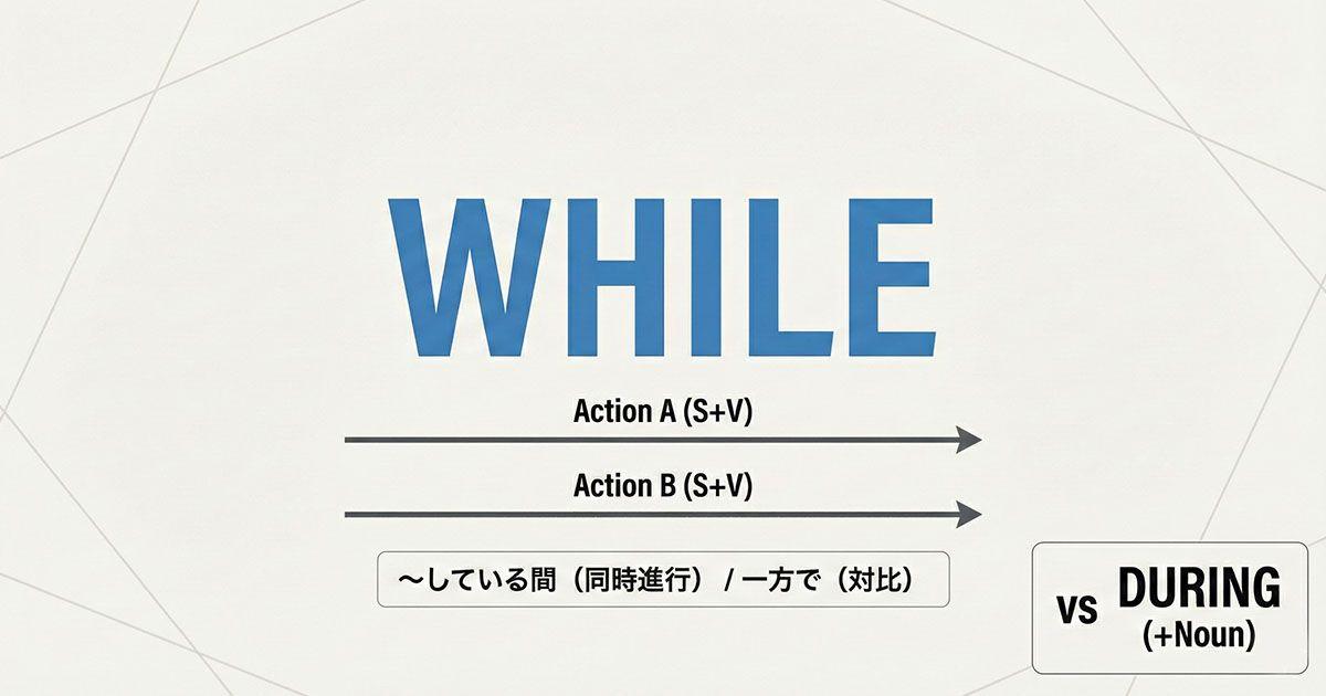 英語の「while」を説明している図