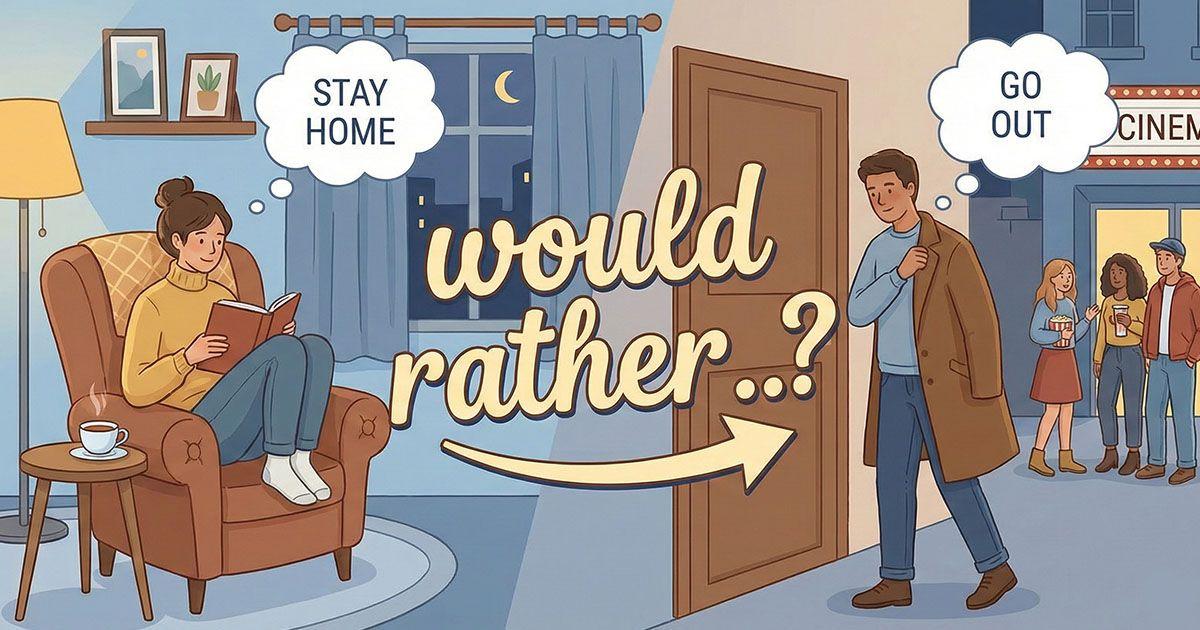 英語の「would rather」を説明している図
