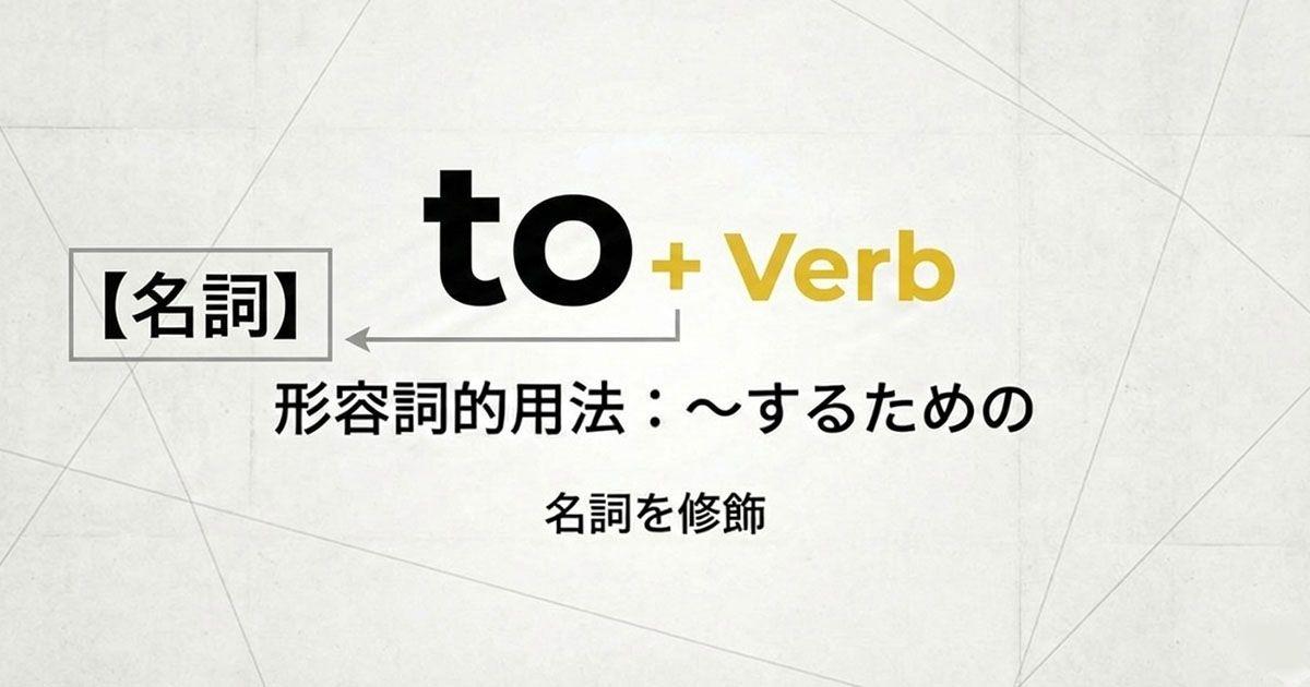 英語のto不定詞の形容詞的用法のイメージ