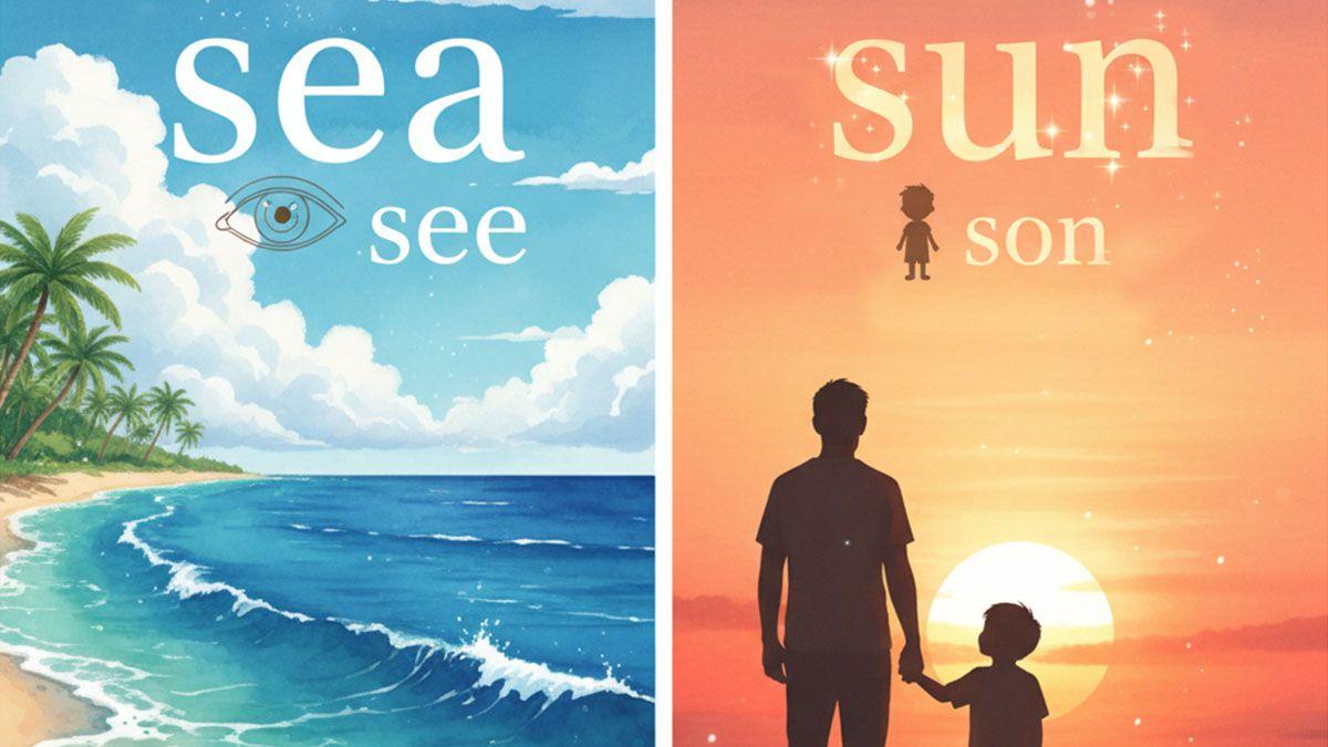 英語の同音異義語のイメージ