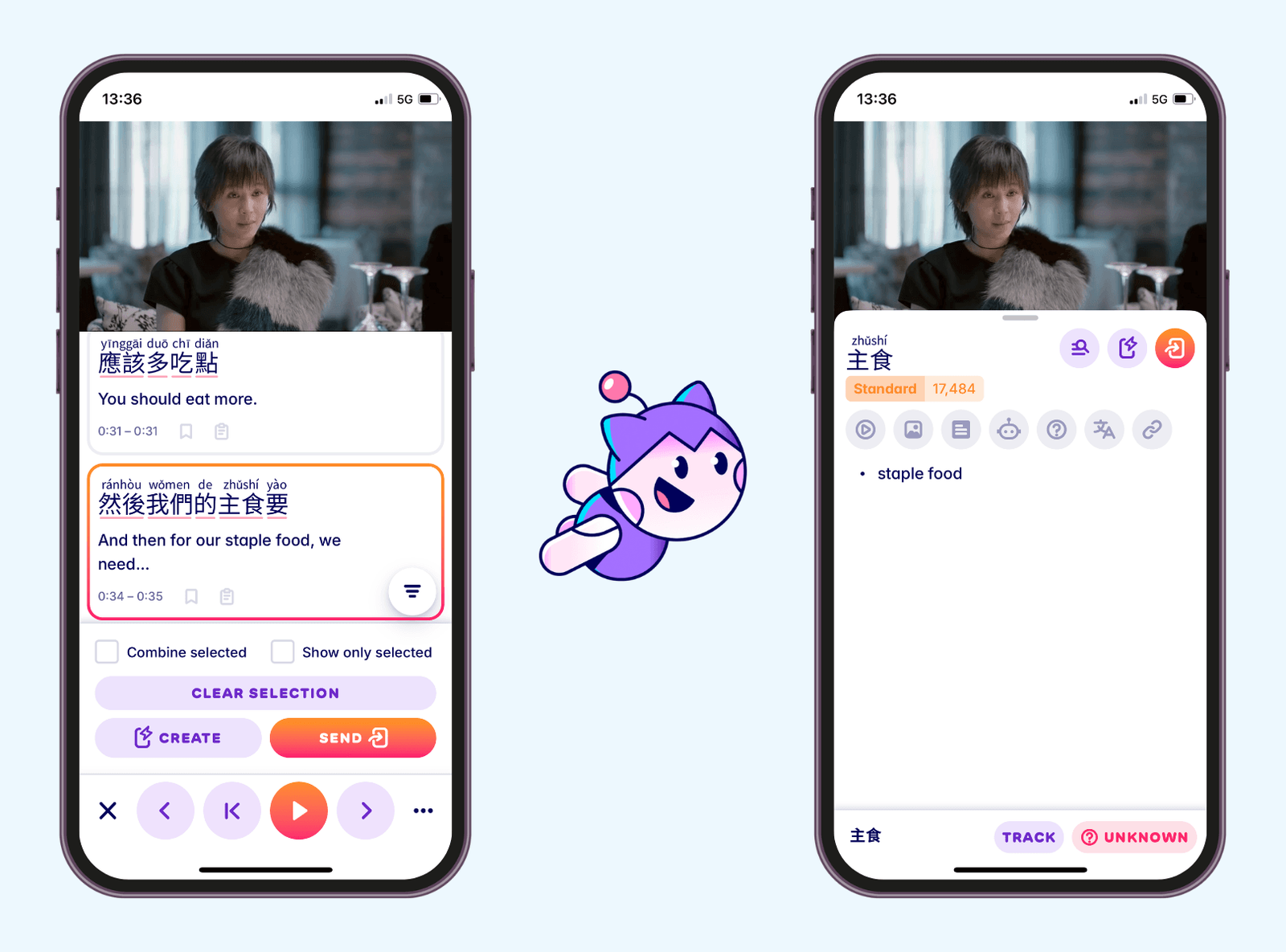 Learn Chinese words and phrases when you go to a restaurant with Migaku app