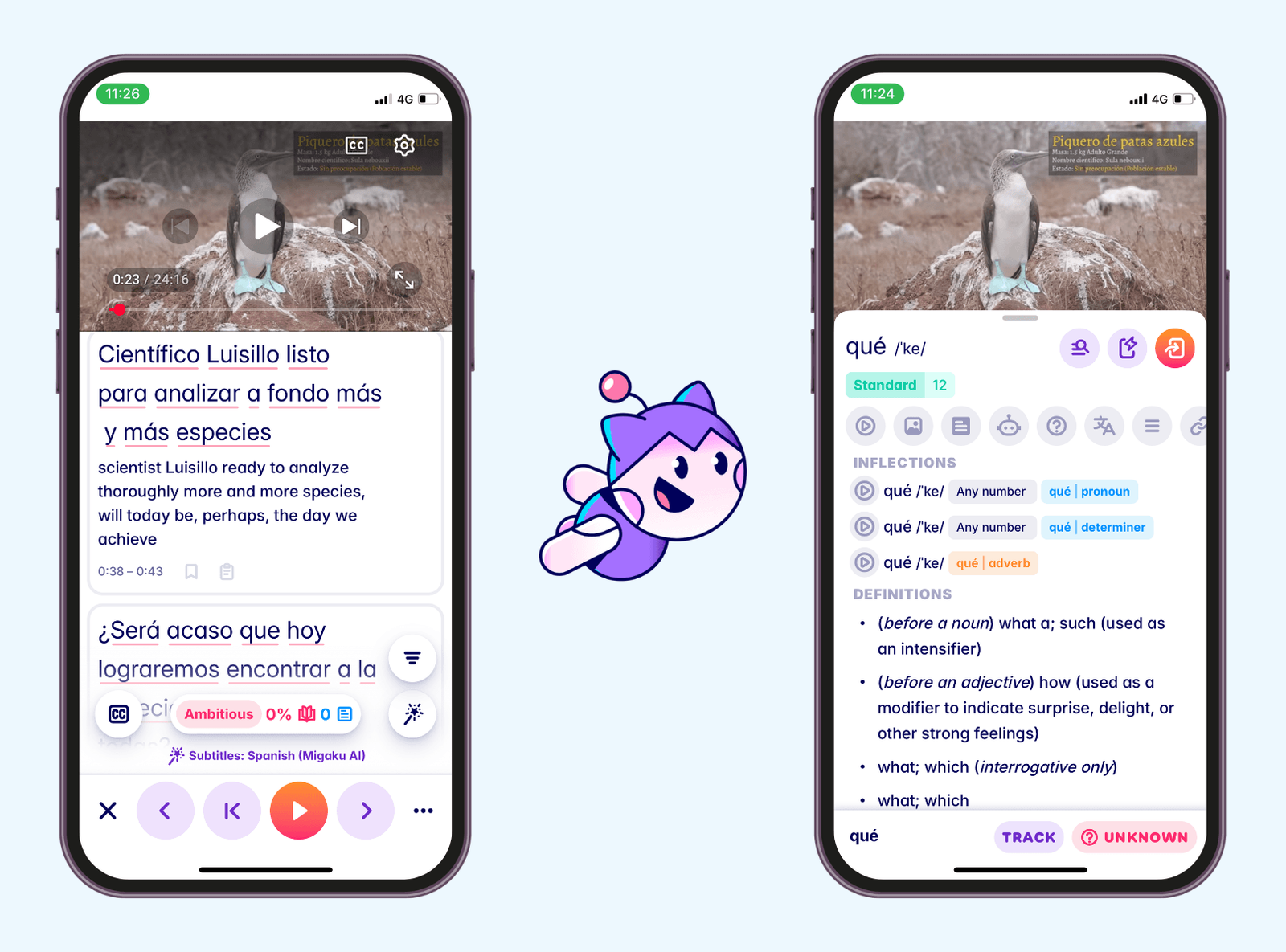 learn spanish language with migaku