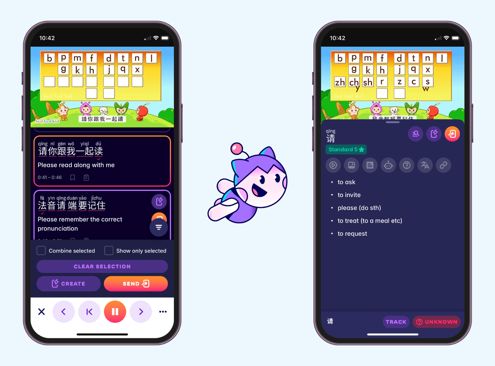 Learn Chinese pinyin chart with Migaku app