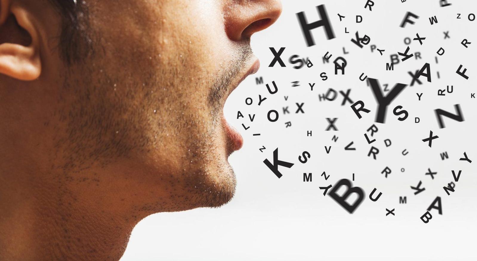 Man pronouncing words