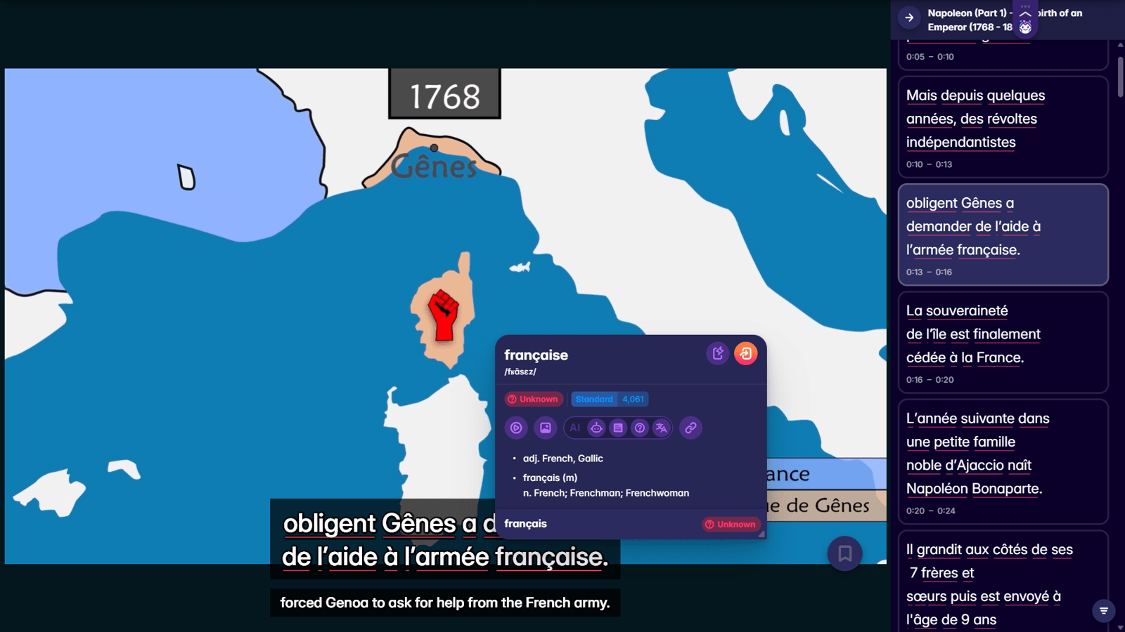 learn french words with migaku