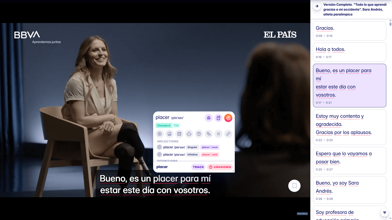 learn spanish words with migaku