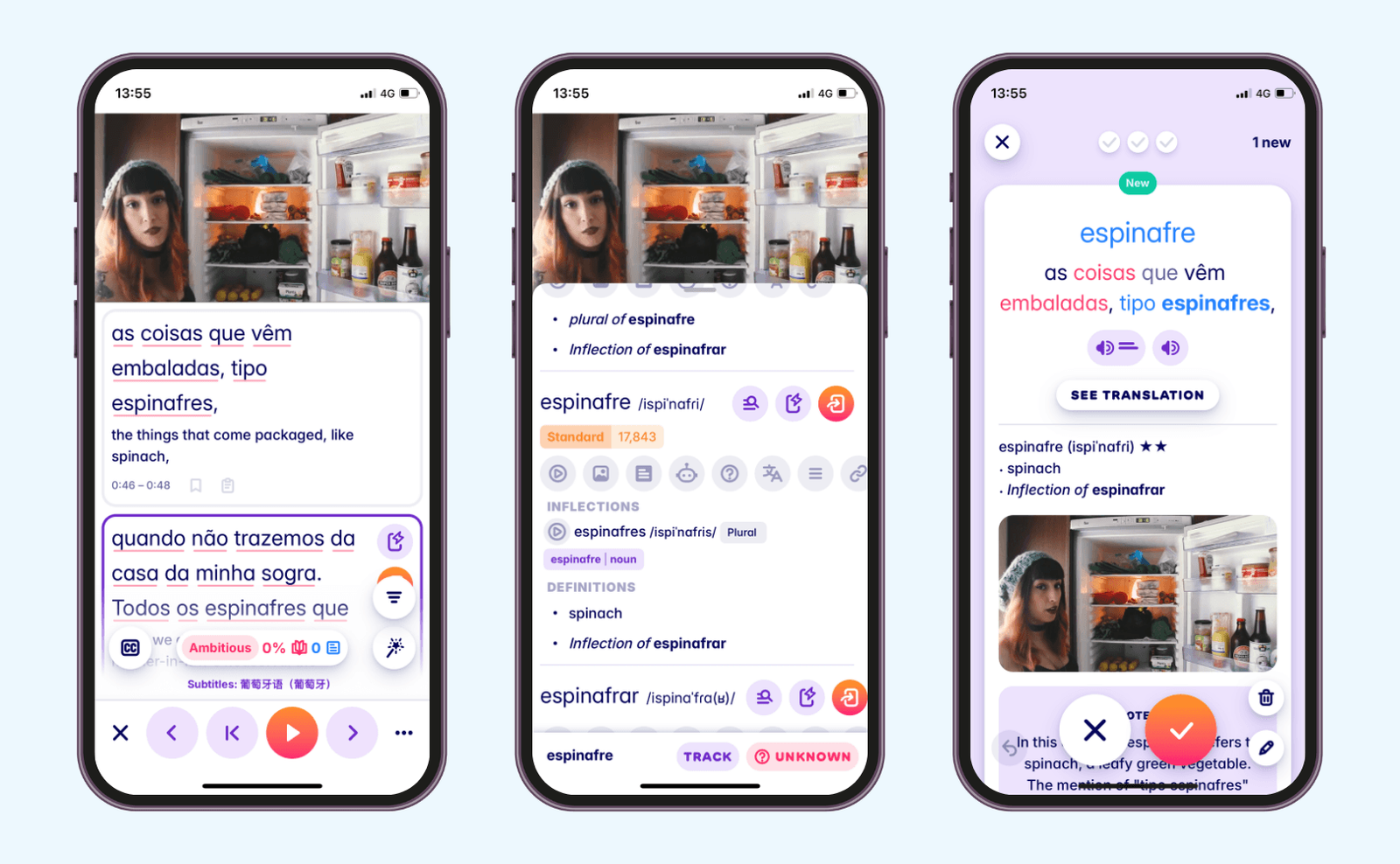 learn portuguese words with migaku