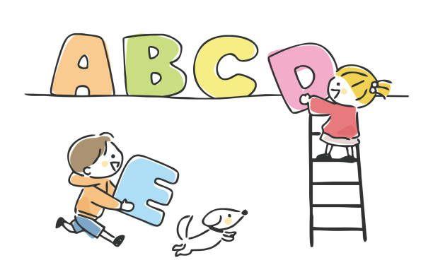 Children learning the alphabet