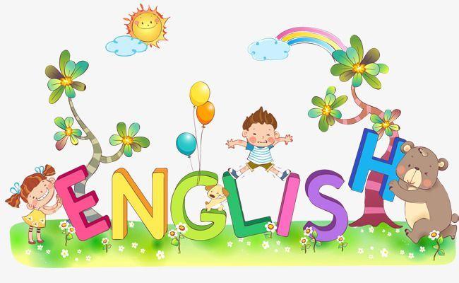 children forming the word english