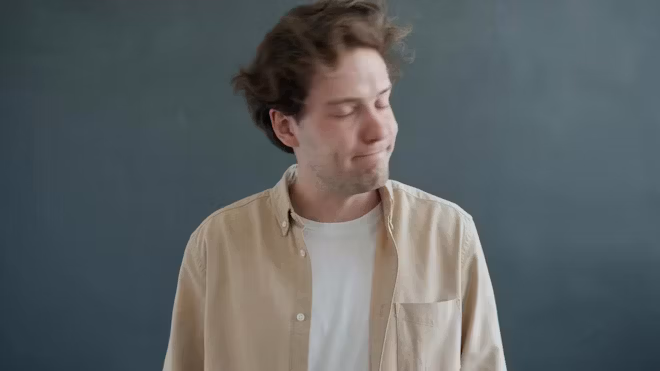 man shaking head