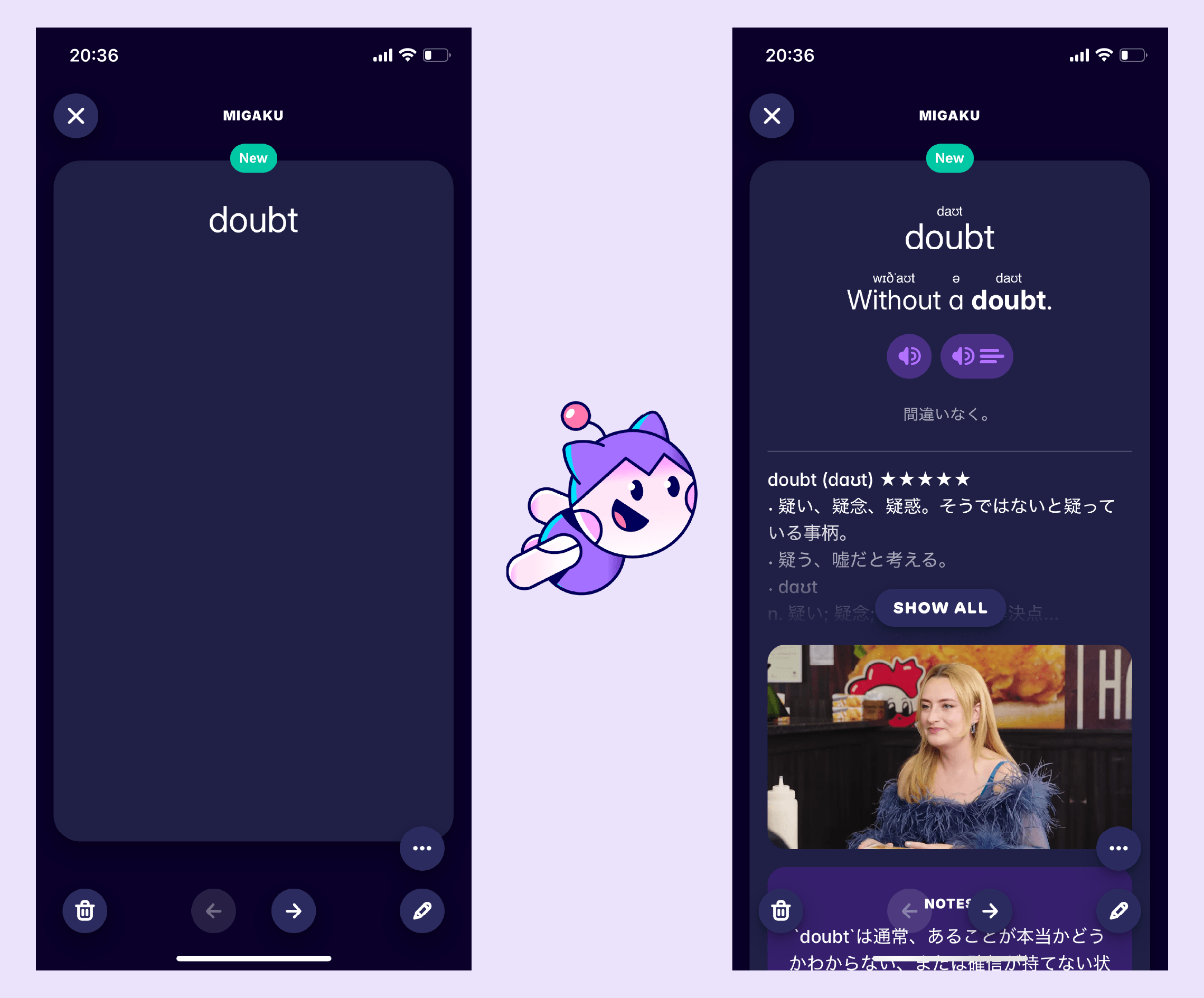 A screenshot of a flashcard created directly from a YouTube video