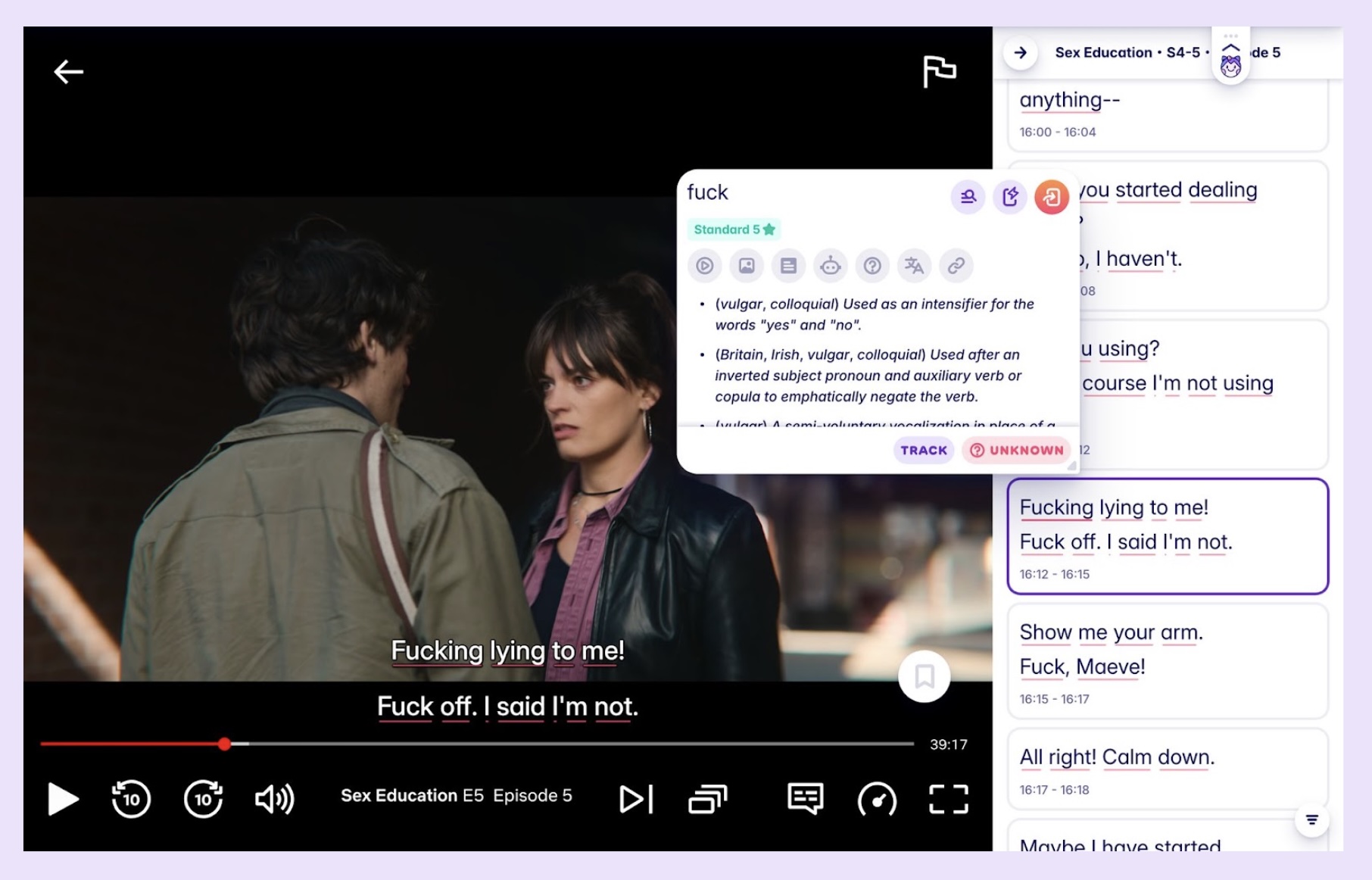 A woman and a man having a confrontation that gets heated—also a conversation from a Netflix drama