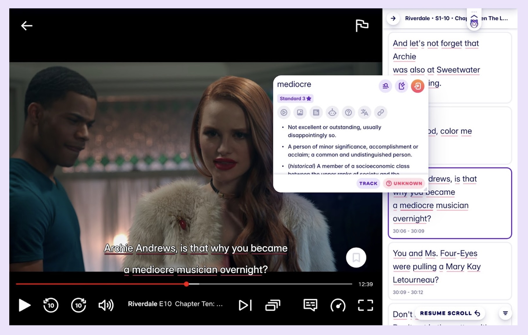 A woman casting some serious shade on some musician who, realistically, probably deserved it