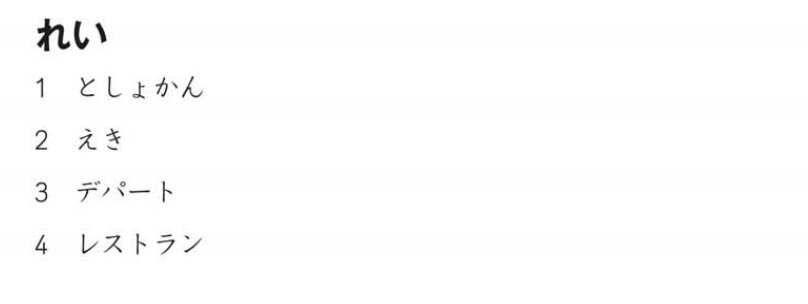 A screenshot of the example from the second listening section of the JLPT N5