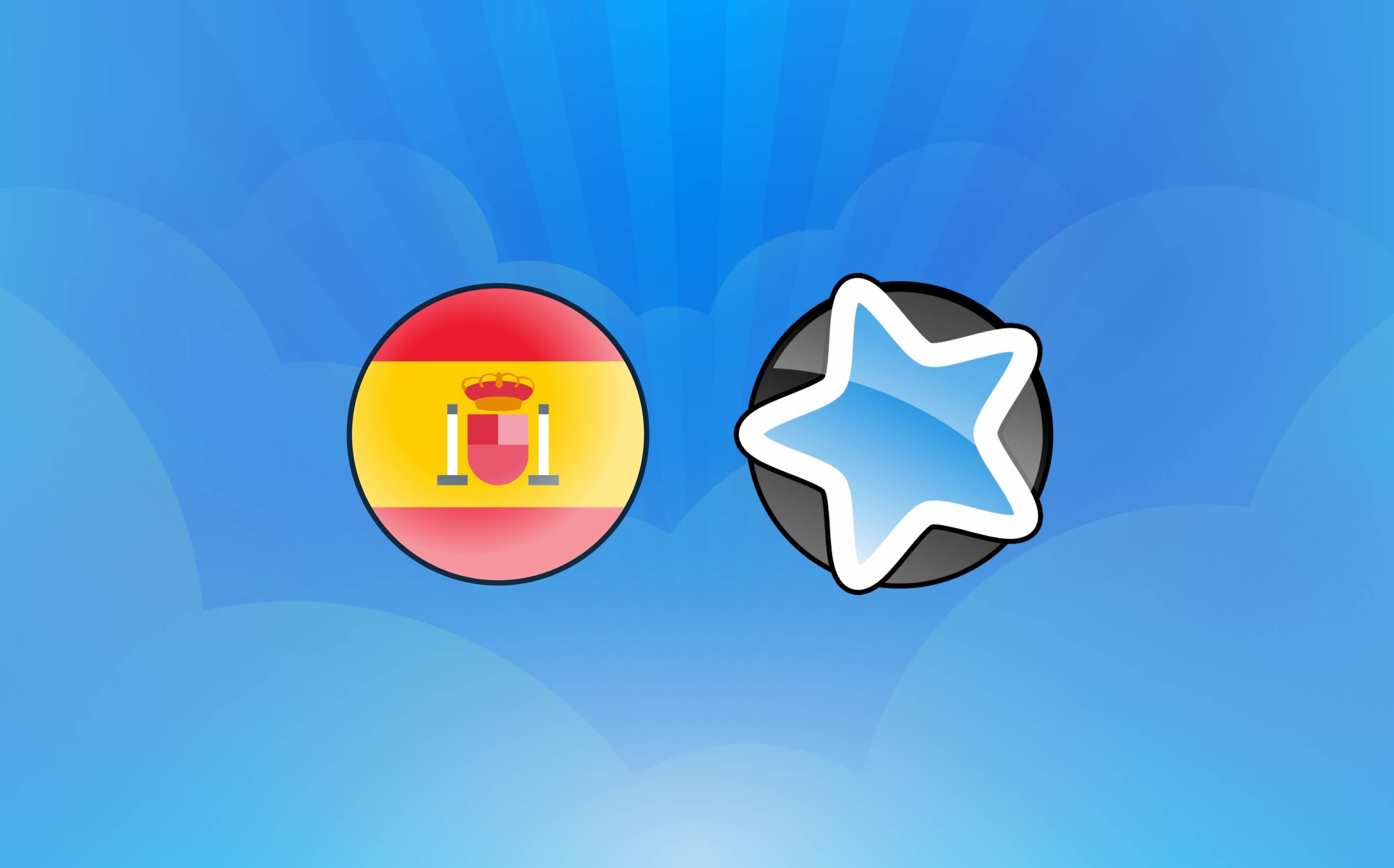 A photo of the Anki icon and the flag of Spain, as this is a blog post about Spanish Anki decks!